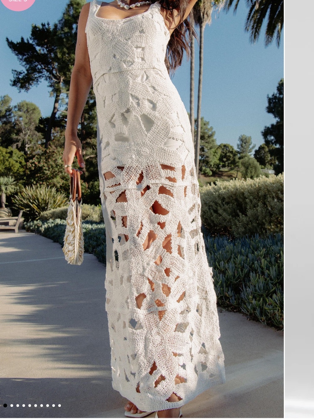 Lani Maxi Dress White Bloom Crochet